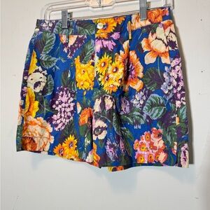 Urban Outfitters cotton Floral Blue Yellow Orange Summer Shorts Sz S